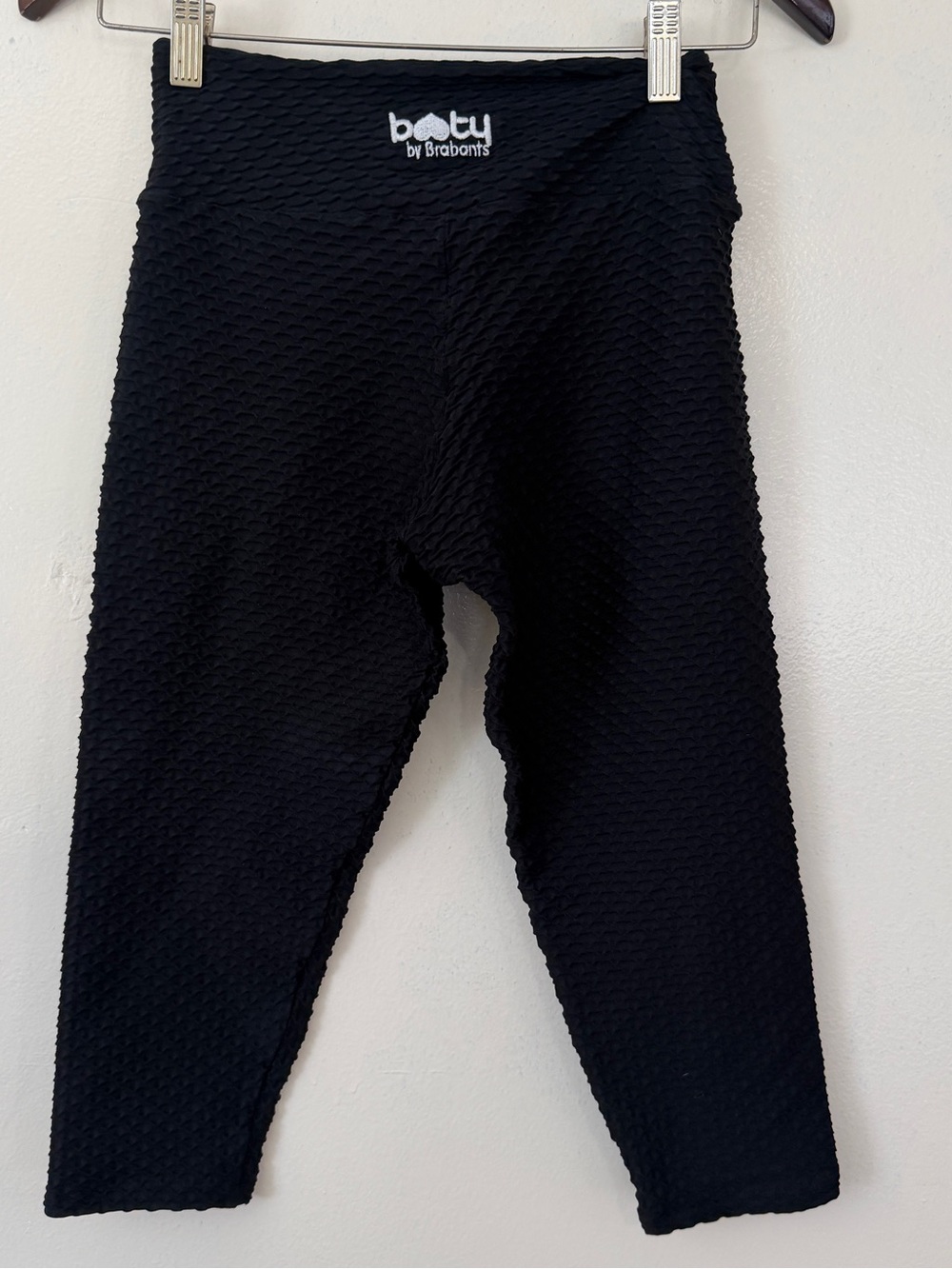 Booty by Brabants Black Textured Leggings with Logo Waistband